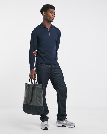 Premium 100% Mercerised Zip Neck Polo- Navy