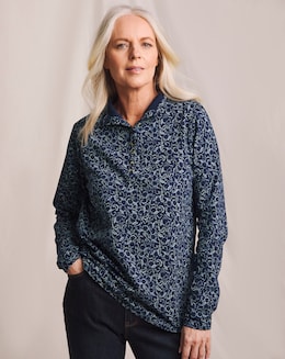Julipa Button Funnel Neck Jersey Top