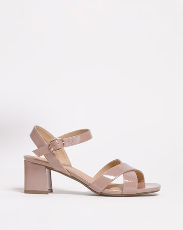 Block Heel Crossover Vamp Sandal E Fit
