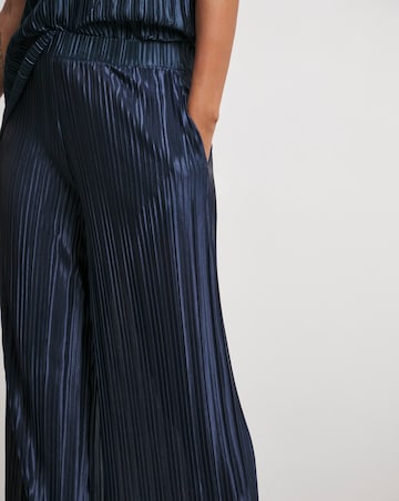 Joanna Hope Metallic Plisse Wide Leg Trousers