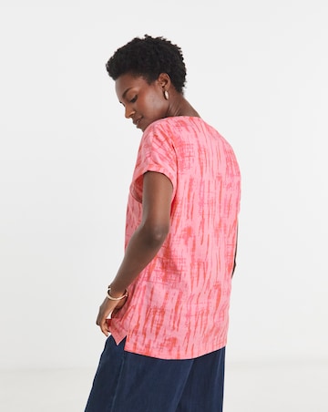 Pure Cotton V Neck Short Sleeve T-Shirt