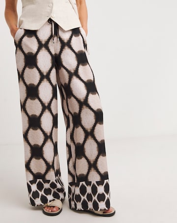 Abstract Herringbone Wide Leg Trouser
