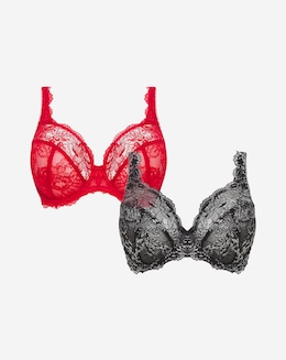 Pretty Secrets 2 Pack Ella Lace Full Cup Bras B-K