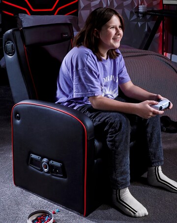 X Rocker Shift Luxe Jr 2.1 Audio Ottoman Gaming Chair for Kids