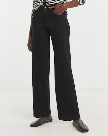 24/7 Washed Black Wide Leg Jeans