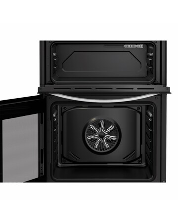 Indesit IDE6VMW 60cm Electric Double Cooker with Ceramic Hob - White