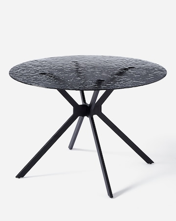 Colton Glass Dining Table with 4 Emilie Velvet Chairs