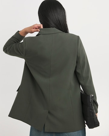 Olive Relaxed Single Breasted Blazer