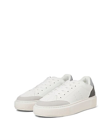 Jack & Jones Aspire Court PU Trainer - White Multi