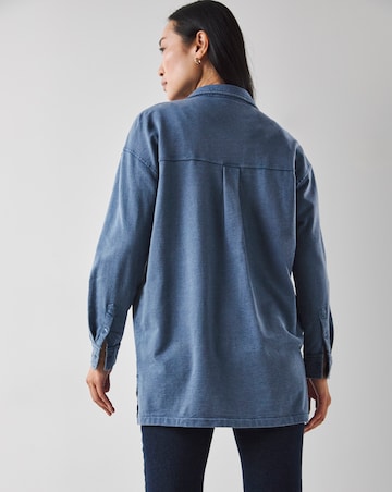 Denim Blue Jersey Shacket