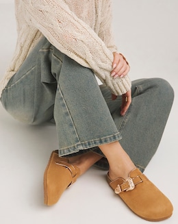 Ellie Footbed Closed Toe Mule Shoe - Wide Fit (E)