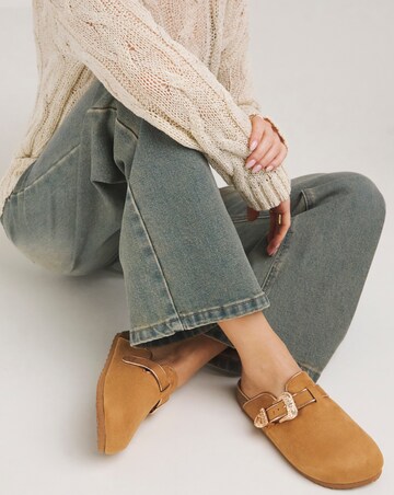 Ellie Footbed Closed Toe Mule Shoe Wide E Fit