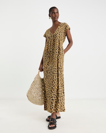 Pure Cotton Grown On Sleeve Maxi Dress