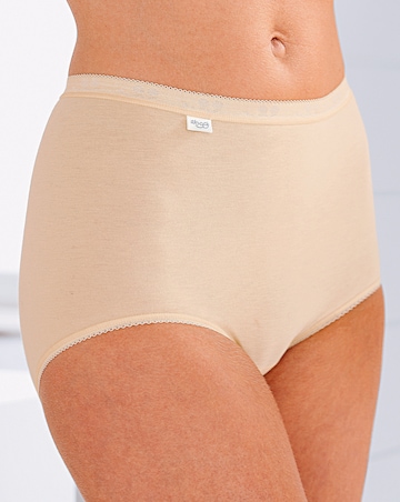 Sloggi (3 Pack) Basic Maxi Cotton Knickers White/Black/Skin