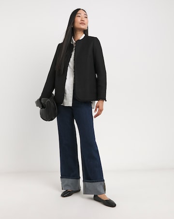 Collarless Boucle Blazer
