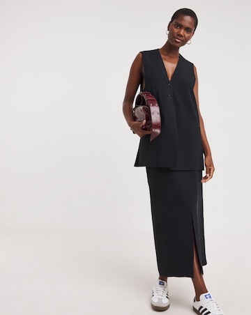 Black Longline Waistcoat