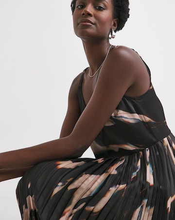 Satin Pleated Cami Dress