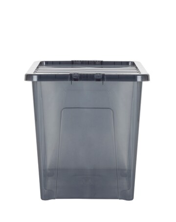 Wham Crystal Smoke Grey 80L Box and Lid 4PK