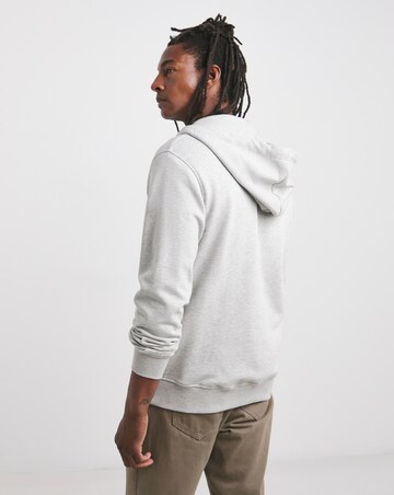 Full Zip Hoodie Extra Long Length- Grey Marl