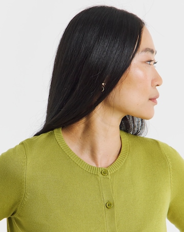 Green Crew Neck Cardigan