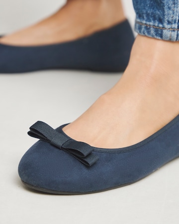 Simply Be Abundance Classic Bow Ballerina Shoes Extra Wide EEE Fit