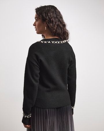 Joanna Hope Pearl Trim Knit Jumper