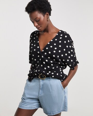 Printed Textured Crinkle Tunic Top