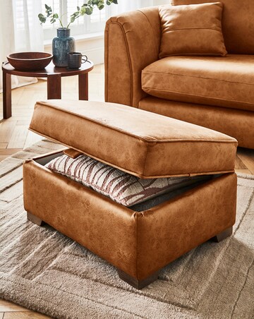 Gray & Osbourn Goliath Faux Leather Storage Footstool