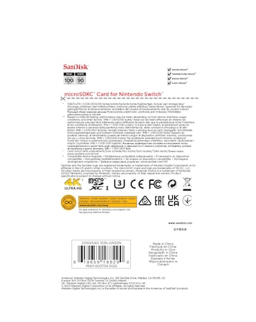 SanDisk 100MB/s microSDXC card for Nintendo Switch - 512GB