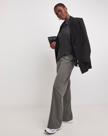 Collared Zip Front Long Sleeve Soft Touch Longline Top