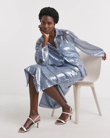 Sequin Relaxed Shirt - Blue