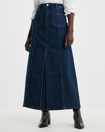 Indigo Pocket Front Skirt