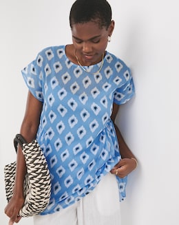 Chiffon Short Sleeve Smock Tee