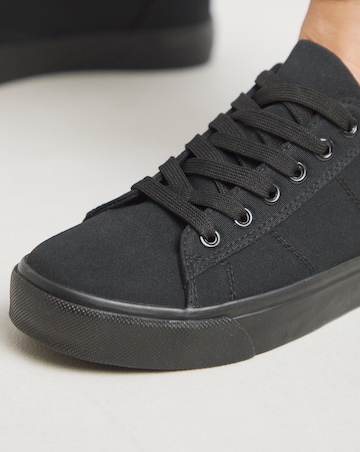 Ryder Lace Up Canvas Trainer - Wide Fit (E)