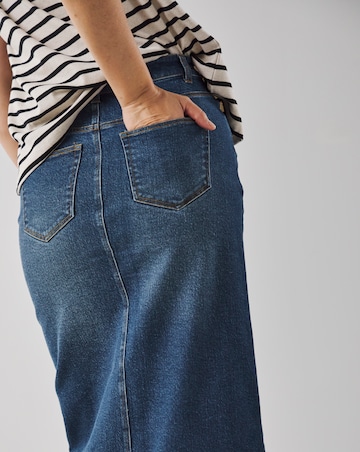 Western Blue Magisculpt Maxi Denim Skirt