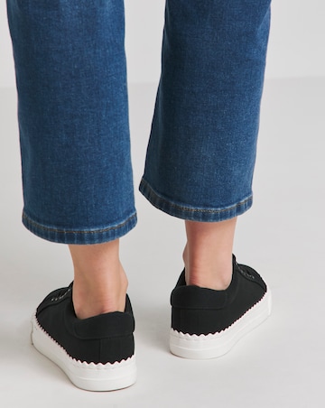 Janey Scalloped Edge Lace Up Trainer Wide E Fit