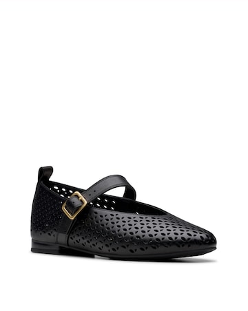 Clarks Black Fawna Jane Leather Ballerina Standard Fit