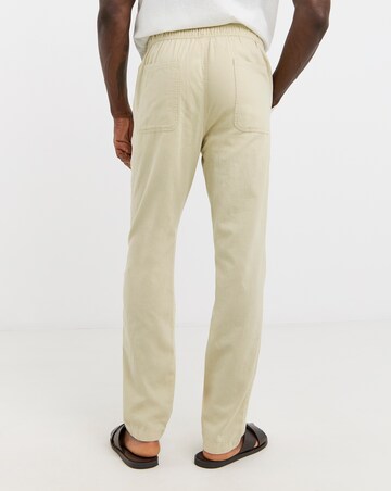 Linen Blend Tapered Elasticated Trouser