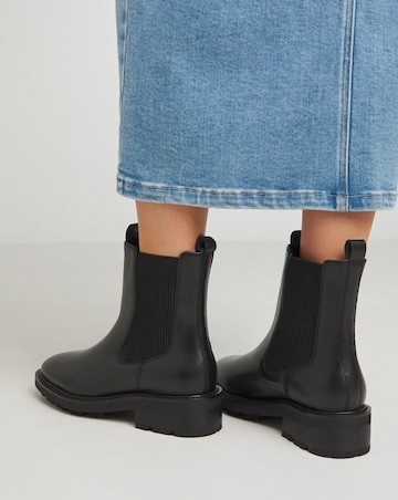 Avis Chunky Leather Chelsea Boots - Wide Fit (E)