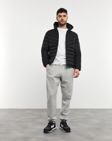 Black Lightweight Hooded Padded Jacket