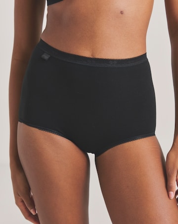 Sloggi 3 Pack Cotton Basic Maxi Knickers, Black, Skintone or White