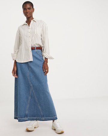 Blue A Line Maxi Skirt