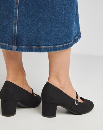 Lorraine Low Block Heel Mary Janes - Wide Fit (E)