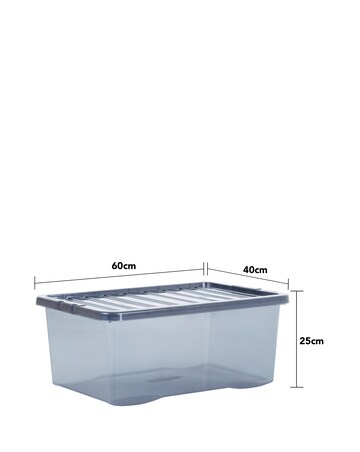 Wham Crystal 45L Grey Box And Lid 5pk