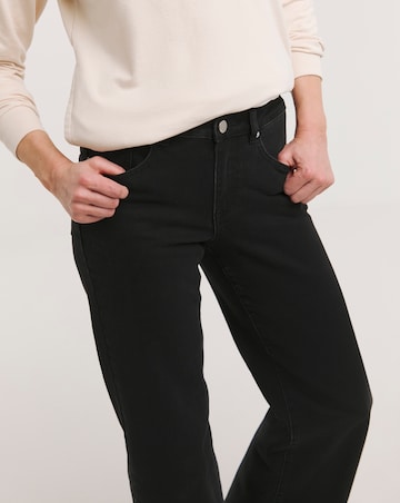 Washed Black Wide Leg Jeans