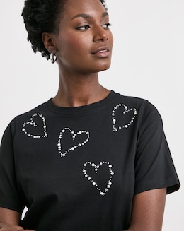 Pure Cotton Black Heatseal T-shirt