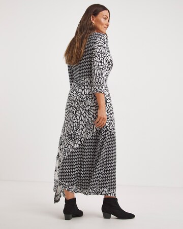 Joe Browns Black/White Melissa Wrap Jersey Maxi Dress