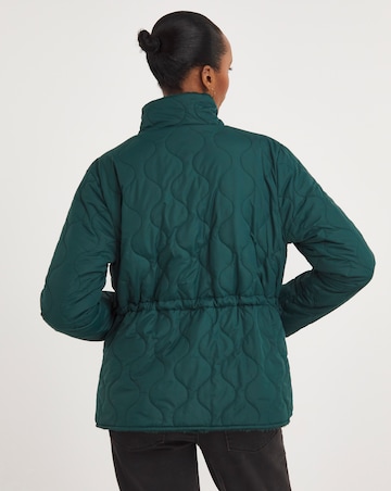 Teal Reversible Borg Quilted Jacket