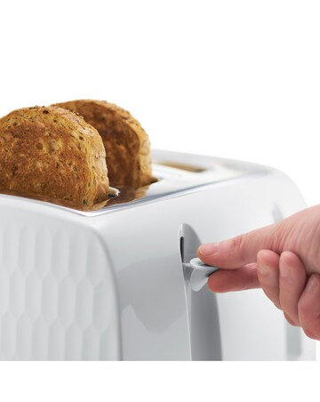 Russell Hobbs 26070 Textured Honeycomb White 4 Slice Toaster