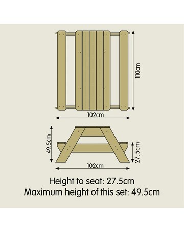 Tp Deluxe Wooden Picnic Table Sandpit